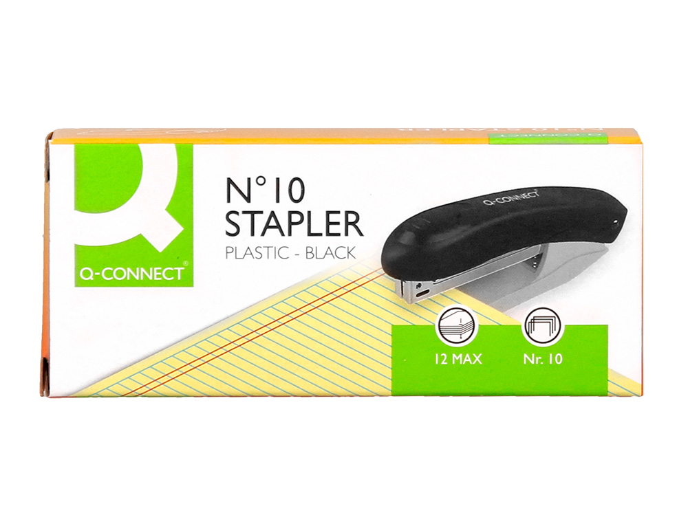 GRAPADORA Q-CONNECT KF14212 PLASTICO CAPACIDAD 10 HOJAS USA GRAPAS NUMERO 10