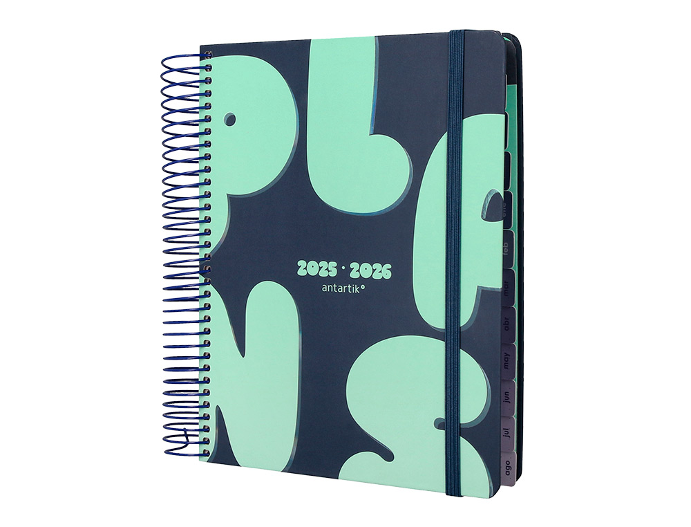 AGENDA ESCOLAR ANTARTIK 25-26 ESPIRAL PLANS AZUL DIA PAGINA A5 BILINGE PAPEL FSC 80 GR