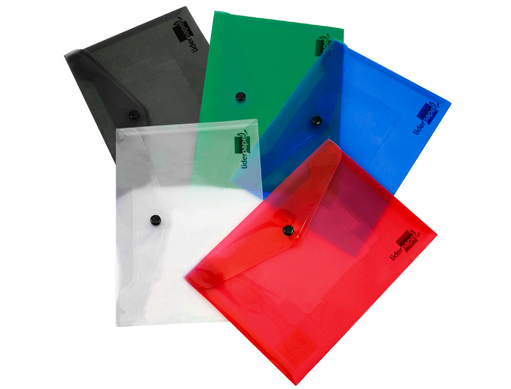 CARPETA LIDERPAPEL DOSSIER BROCHE 34352 POLIPROPILENO DIN A5 AZUL TRANSPARENTE