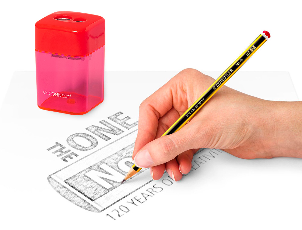 SACAPUNTAS Q-CONNECT METALICO 2 USOS CON DEPOSITO