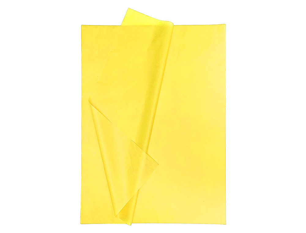 PAPEL SEDA LIDERPAPEL 52X76CM 18G/M2 BOLSA DE 5 HOJAS AMARILLO