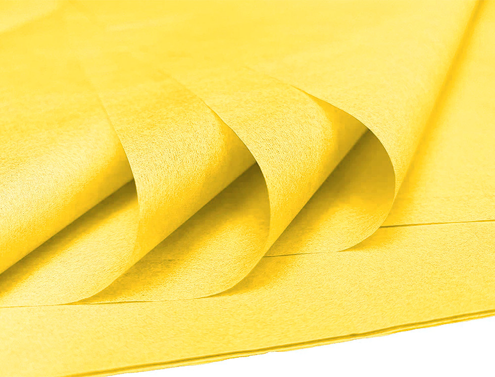 PAPEL SEDA LIDERPAPEL 52X76CM 18G/M2 BOLSA DE 5 HOJAS AMARILLO