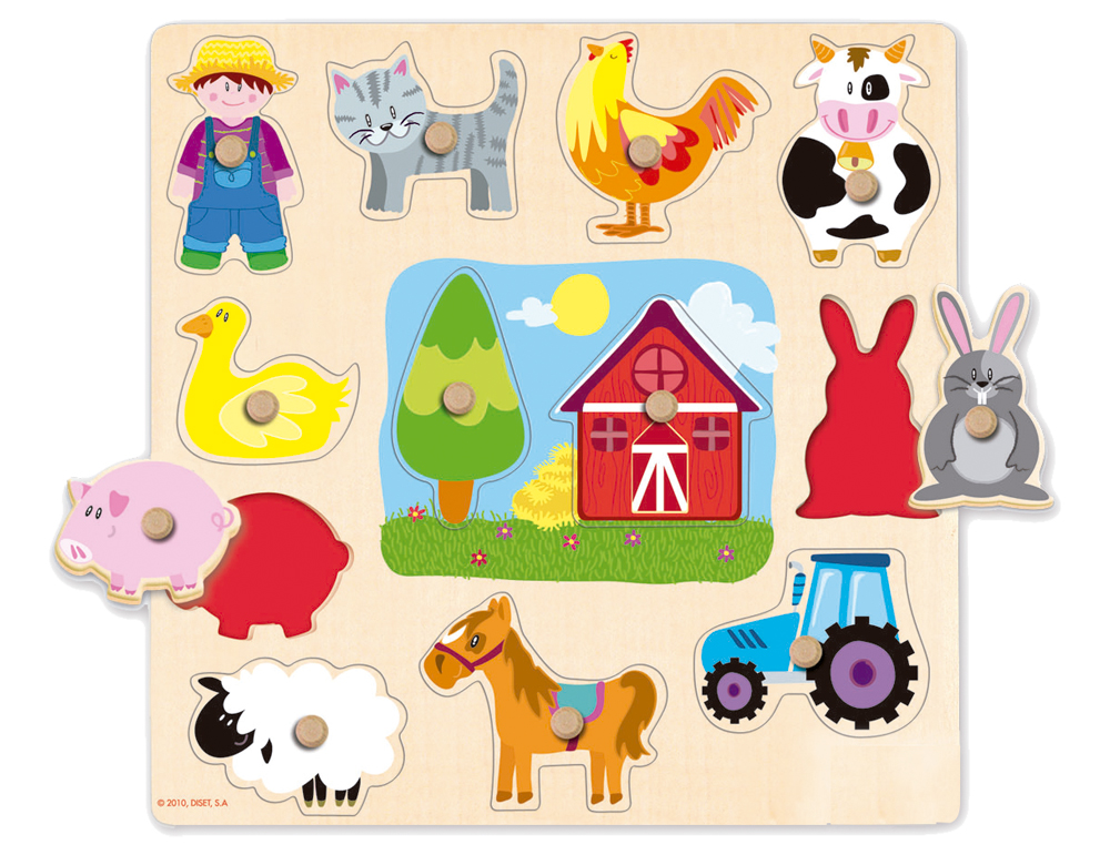PUZLE DISET SILUETAS GRANJA 12 PIEZAS