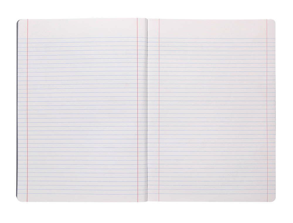 LIBRETA LIDERPAPEL 360 TAPA DE PLASTICO A4 48 HOJAS 90GR HORIZONTAL CON DOBLE MARGEN TAPA NEGRA