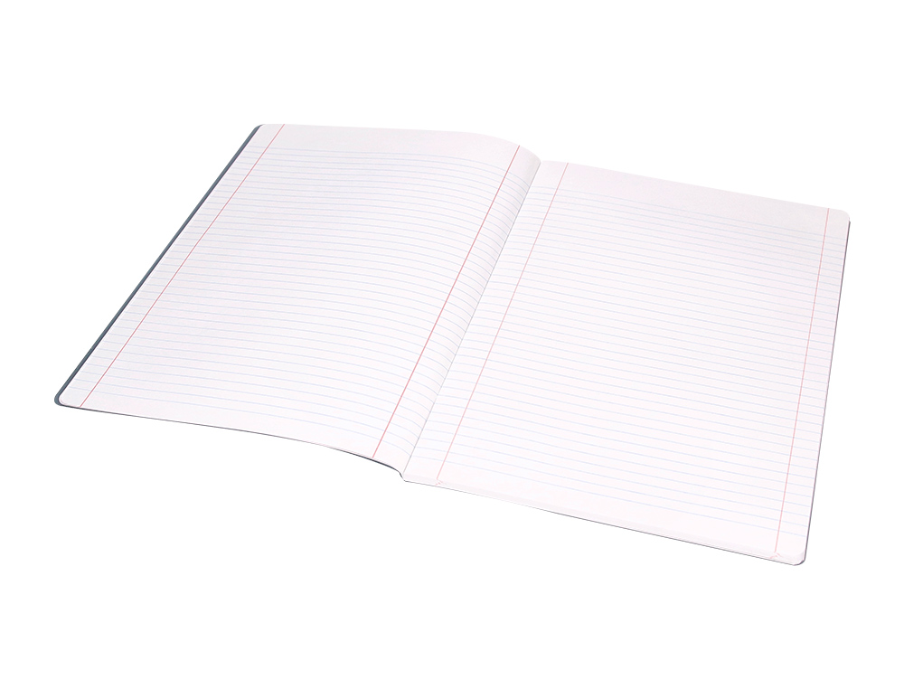 LIBRETA LIDERPAPEL 360 TAPA DE PLASTICO A4 48 HOJAS 90GR HORIZONTAL CON DOBLE MARGEN TAPA NEGRA