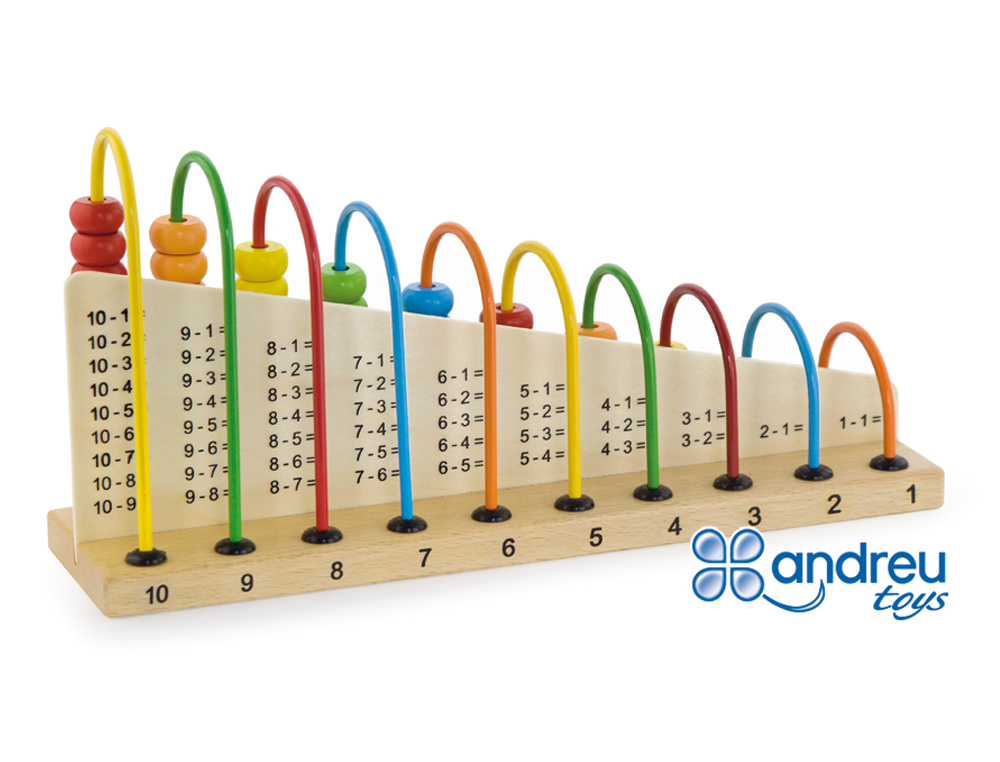 JUEGO ANDREUTOYS ABACUS MADERA PARA SUMAR Y RESTAR 29X14,5X7,5 CM