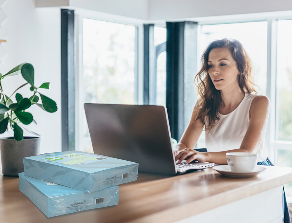 PAPEL COLOR Q-CONNECT DIN A4 80GR CELESTE PAQUETE DE 500 HOJAS