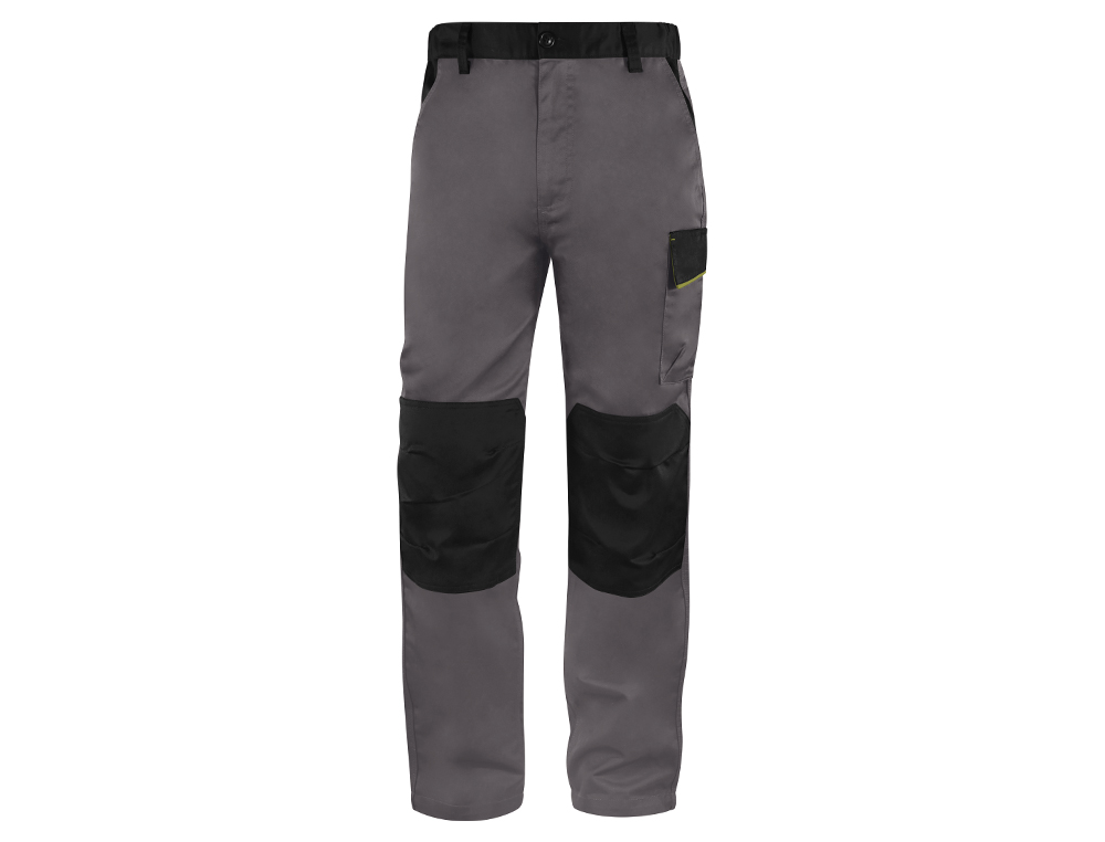 PANTALON DE TRABAJO DELTAPLUS CINTURA AJUSTABLE 5 BOLSILLOS COLOR GRIS VERDE TALLA L TALLA L