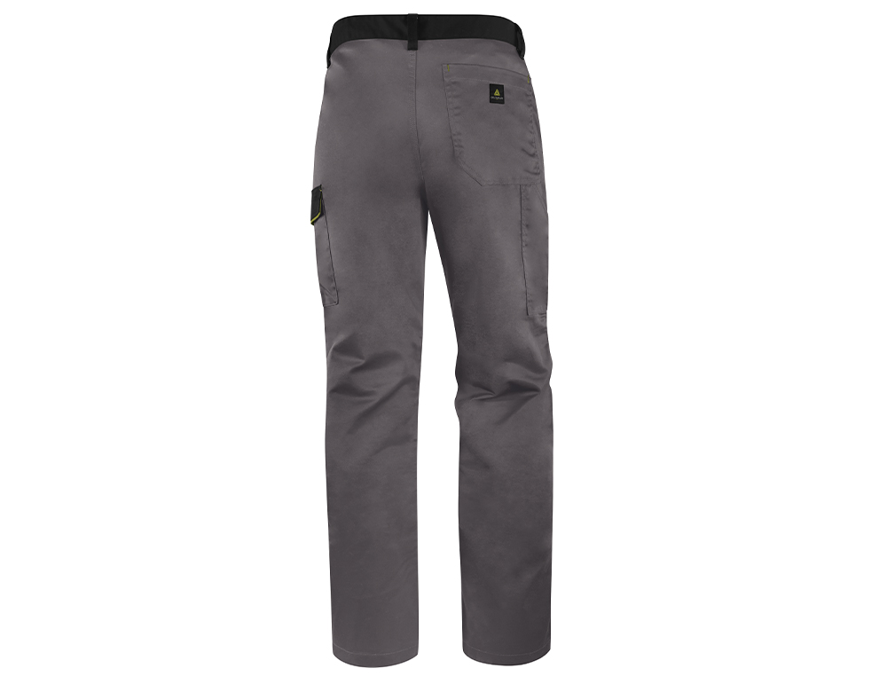PANTALON DE TRABAJO DELTAPLUS CINTURA AJUSTABLE 5 BOLSILLOS COLOR GRIS VERDE TALLA L TALLA L