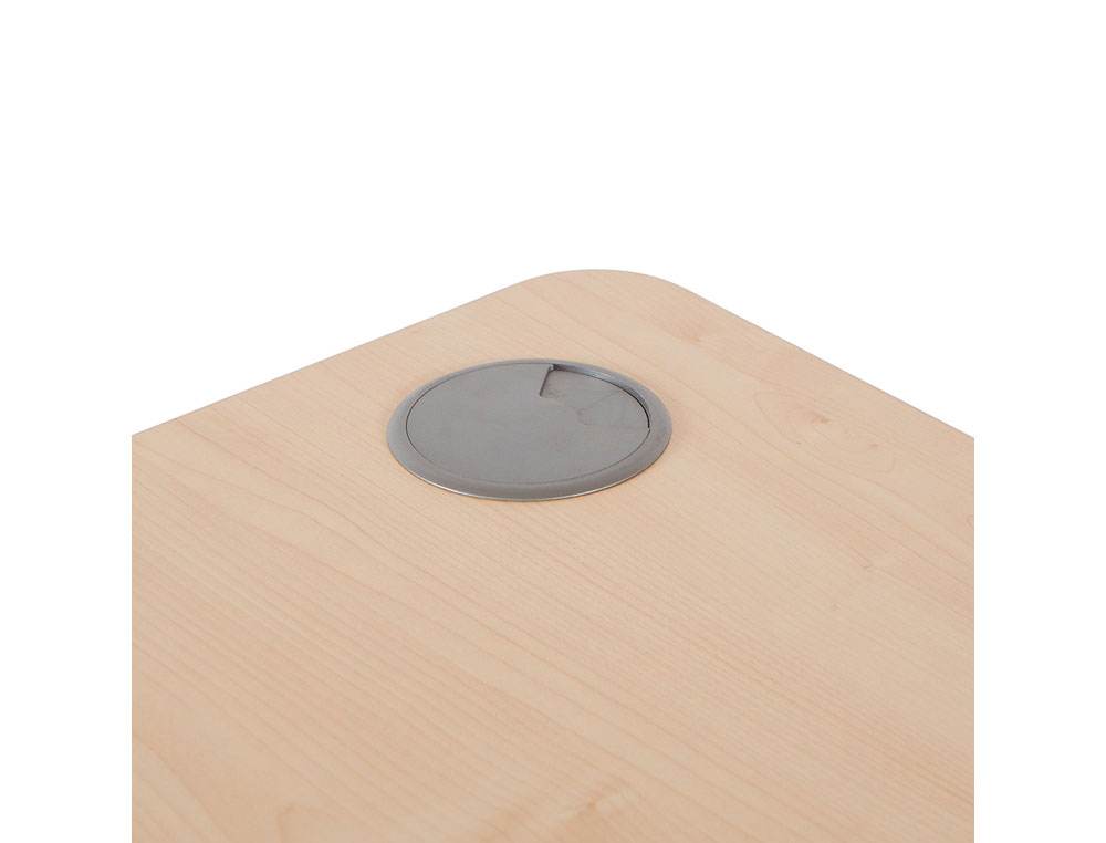 MESA ROCADA SERIE WORK 180X110X76 CM IZQUIERDA ACABADO AN04 GRIS/BLANCO
