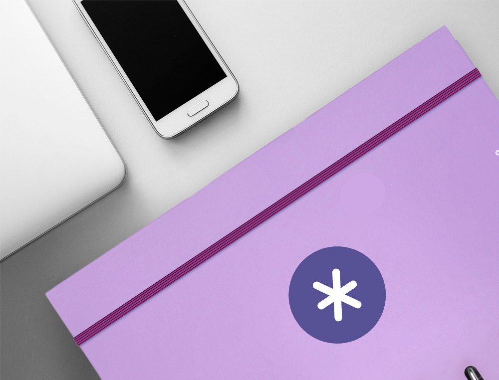 CARPETA CON RECAMBIO ANTARTIK A4 CUADRO 5MM FORRADA 4 ANILLAS 25MM REDONDAS COLOR LAVANDA